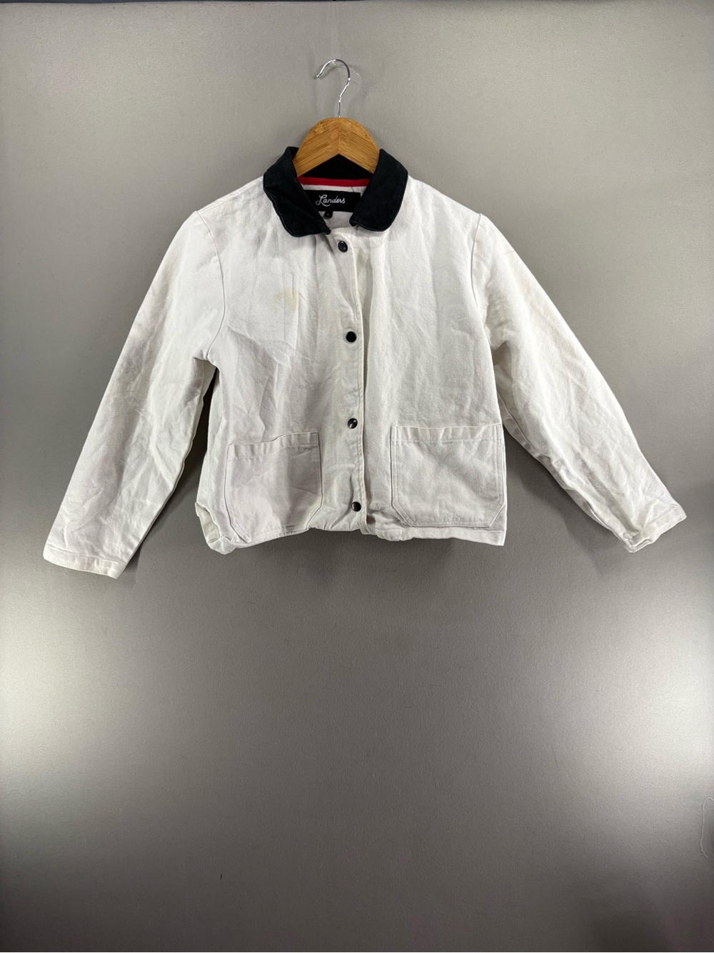 Landers Supply House Cropped Canvas Chore Jacket Small Snap